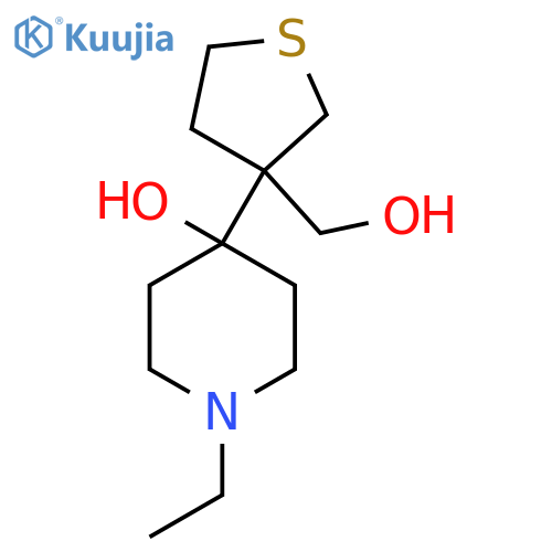 1-ethyl-4-3-(hydroxymethyl)thiolan-3-ylpiperidin-4-ol structure