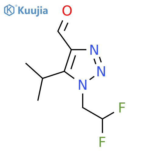 1-(2,2-difluoroethyl)-5-(propan-2-yl)-1H-1,2,3-triazole-4-carbaldehyde structure