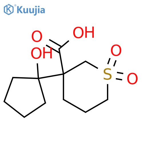 3-(1-hydroxycyclopentyl)-1,1-dioxo-1lambda6-thiane-3-carboxylic acid structure