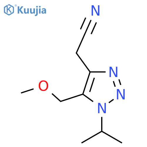 2-5-(methoxymethyl)-1-(propan-2-yl)-1H-1,2,3-triazol-4-ylacetonitrile structure