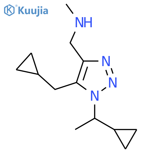 {1-(1-cyclopropylethyl)-5-(cyclopropylmethyl)-1H-1,2,3-triazol-4-ylmethyl}(methyl)amine structure