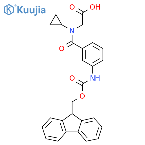 2-{N-cyclopropyl-1-3-({(9H-fluoren-9-yl)methoxycarbonyl}amino)phenylformamido}acetic acid structure
