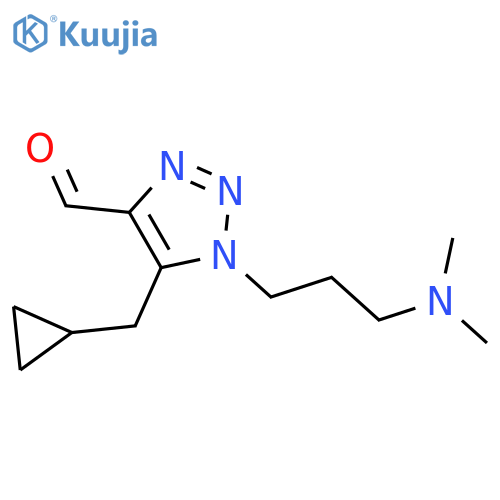 5-(cyclopropylmethyl)-1-3-(dimethylamino)propyl-1H-1,2,3-triazole-4-carbaldehyde structure