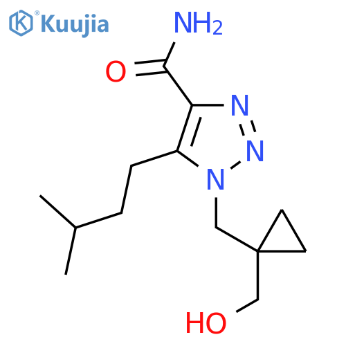 1-{1-(hydroxymethyl)cyclopropylmethyl}-5-(3-methylbutyl)-1H-1,2,3-triazole-4-carboxamide structure