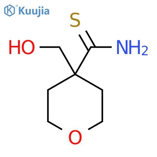 4-(hydroxymethyl)oxane-4-carbothioamide structure