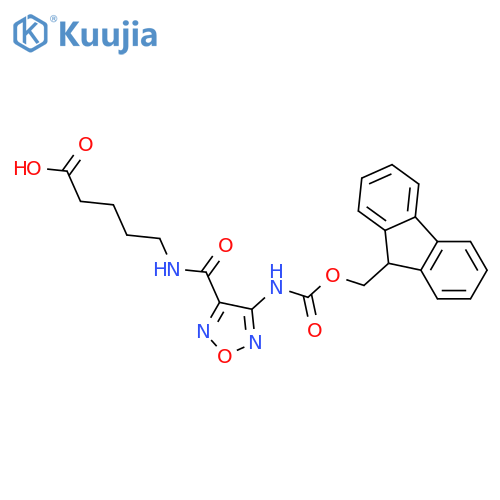 5-{4-({(9H-fluoren-9-yl)methoxycarbonyl}amino)-1,2,5-oxadiazol-3-ylformamido}pentanoic acid structure