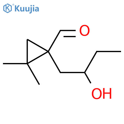 1-(2-Hydroxybutyl)-2,2-dimethylcyclopropane-1-carbaldehyde structure