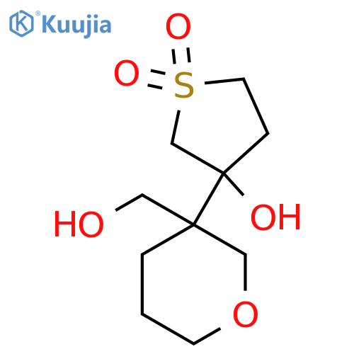 3-hydroxy-3-3-(hydroxymethyl)oxan-3-yl-1lambda6-thiolane-1,1-dione structure