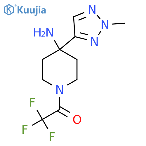 1-4-amino-4-(2-methyl-2H-1,2,3-triazol-4-yl)piperidin-1-yl-2,2,2-trifluoroethan-1-one structure