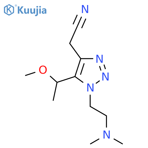 2-{1-2-(dimethylamino)ethyl-5-(1-methoxyethyl)-1H-1,2,3-triazol-4-yl}acetonitrile structure