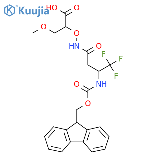 2-{3-({(9H-fluoren-9-yl)methoxycarbonyl}amino)-4,4,4-trifluorobutanamidooxy}-3-methoxypropanoic acid structure