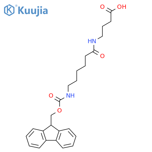 4-6-({(9H-fluoren-9-yl)methoxycarbonyl}amino)hexanamidobutanoic acid structure
