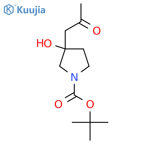 Tert-butyl 3-hydroxy-3-(2-oxopropyl)pyrrolidine-1-carboxylate structure