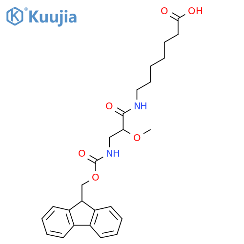 7-3-({(9H-fluoren-9-yl)methoxycarbonyl}amino)-2-methoxypropanamidoheptanoic acid structure