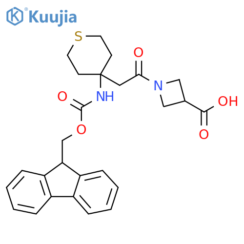 1-{2-4-({(9H-fluoren-9-yl)methoxycarbonyl}amino)thian-4-ylacetyl}azetidine-3-carboxylic acid structure