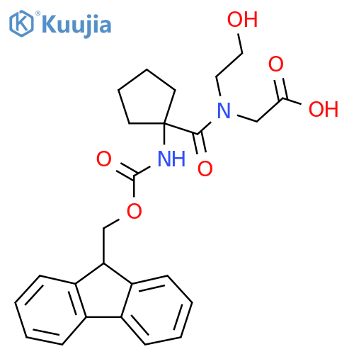 2-{1-1-({(9H-fluoren-9-yl)methoxycarbonyl}amino)cyclopentyl-N-(2-hydroxyethyl)formamido}acetic acid structure