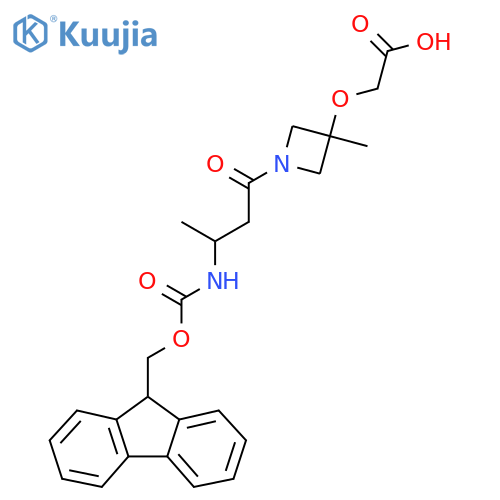 2-({1-3-({(9H-fluoren-9-yl)methoxycarbonyl}amino)butanoyl-3-methylazetidin-3-yl}oxy)acetic acid structure