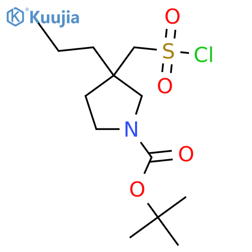 tert-butyl 3-(chlorosulfonyl)methyl-3-propylpyrrolidine-1-carboxylate structure