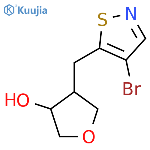 4-(4-bromo-1,2-thiazol-5-yl)methyloxolan-3-ol structure