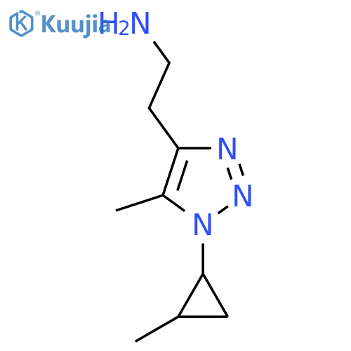 2-5-methyl-1-(2-methylcyclopropyl)-1H-1,2,3-triazol-4-ylethan-1-amine structure