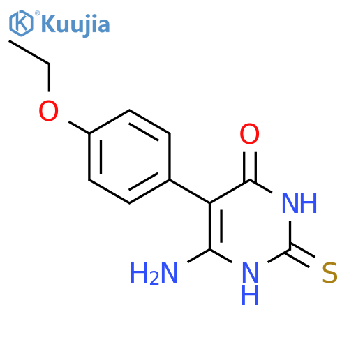 6-amino-5-(4-ethoxyphenyl)-2-sulfanyl-3,4-dihydropyrimidin-4-one structure