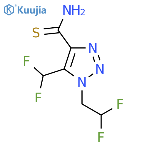 1-(2,2-difluoroethyl)-5-(difluoromethyl)-1H-1,2,3-triazole-4-carbothioamide structure