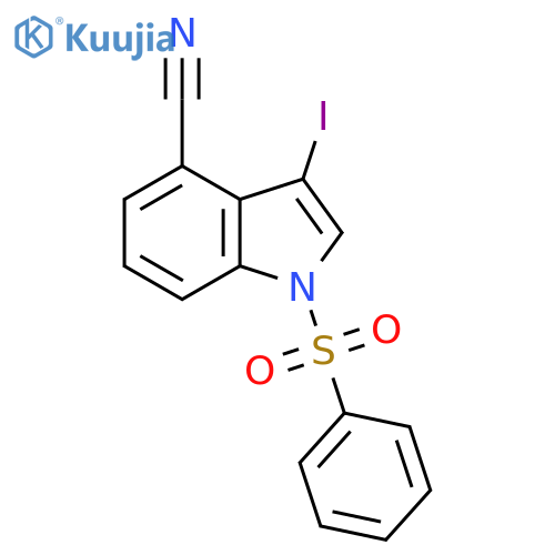 1-(benzenesulfonyl)-3-iodo-1H-indole-4-carbonitrile structure