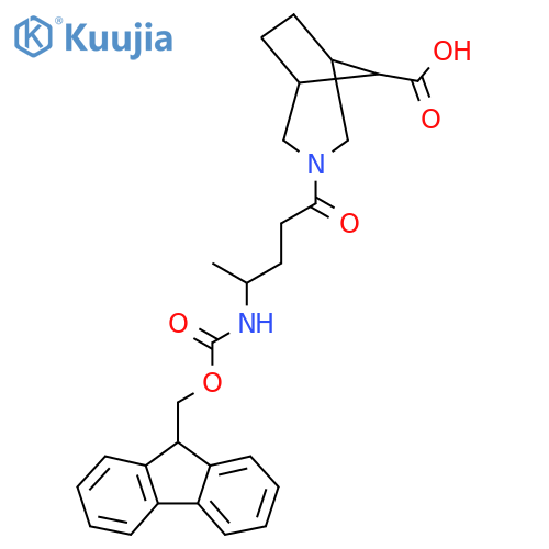 3-4-({(9H-fluoren-9-yl)methoxycarbonyl}amino)pentanoyl-3-azabicyclo3.2.1octane-8-carboxylic acid structure
