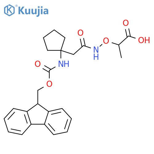 2-({2-1-({(9H-fluoren-9-yl)methoxycarbonyl}amino)cyclopentylacetamido}oxy)propanoic acid structure