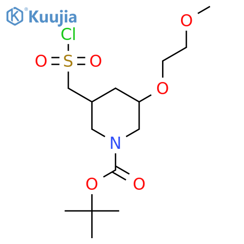 tert-butyl 3-(chlorosulfonyl)methyl-5-(2-methoxyethoxy)piperidine-1-carboxylate structure