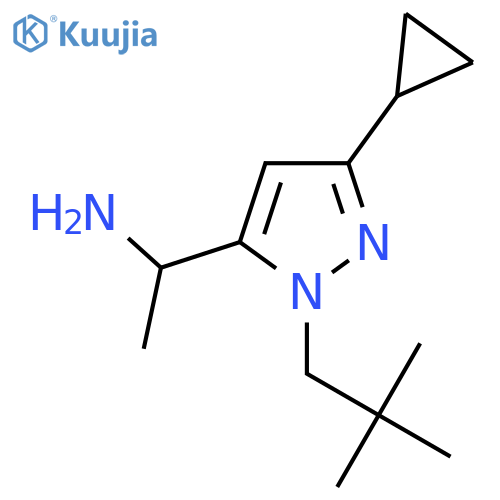 1-3-cyclopropyl-1-(2,2-dimethylpropyl)-1H-pyrazol-5-ylethan-1-amine structure