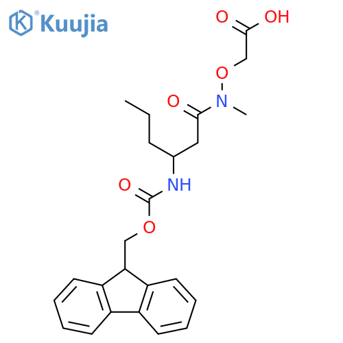 2-{3-({(9H-fluoren-9-yl)methoxycarbonyl}amino)-N-methylhexanamidooxy}acetic acid structure