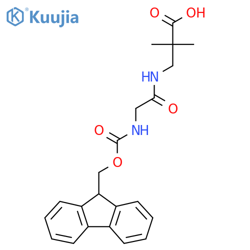 3-2-({(9H-fluoren-9-yl)methoxycarbonyl}amino)acetamido-2,2-dimethylpropanoic acid structure
