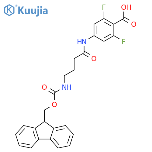 4-4-({(9H-fluoren-9-yl)methoxycarbonyl}amino)butanamido-2,6-difluorobenzoic acid structure