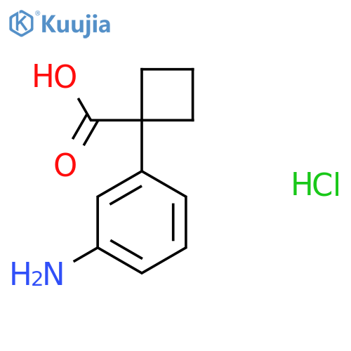1-(3-aminophenyl)cyclobutane-1-carboxylic acid hydrochloride structure