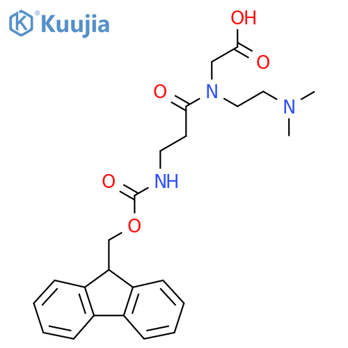 2-{N-2-(dimethylamino)ethyl-3-({(9H-fluoren-9-yl)methoxycarbonyl}amino)propanamido}acetic acid structure