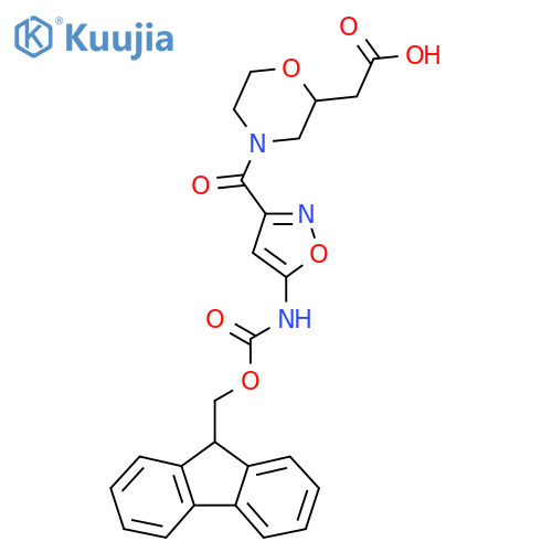 2-{4-5-({(9H-fluoren-9-yl)methoxycarbonyl}amino)-1,2-oxazole-3-carbonylmorpholin-2-yl}acetic acid structure