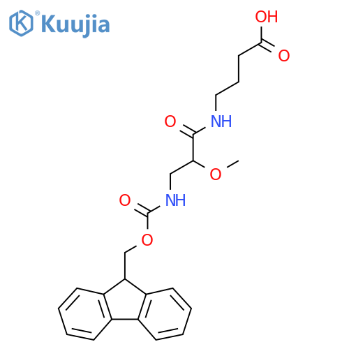 4-3-({(9H-fluoren-9-yl)methoxycarbonyl}amino)-2-methoxypropanamidobutanoic acid structure