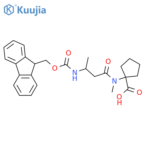1-3-({(9H-fluoren-9-yl)methoxycarbonyl}amino)-N-methylbutanamidocyclopentane-1-carboxylic acid structure