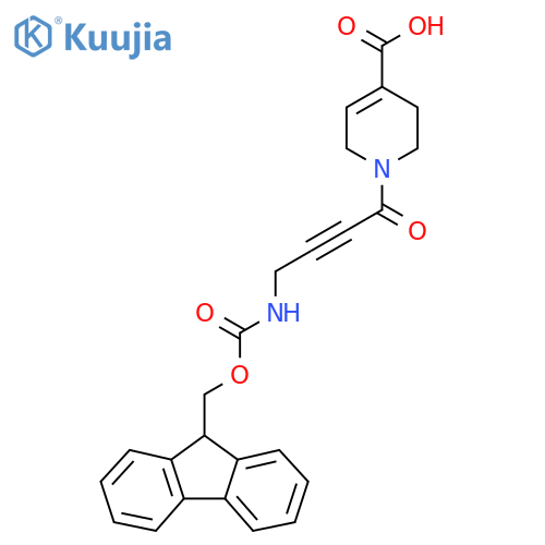 1-4-({(9H-fluoren-9-yl)methoxycarbonyl}amino)but-2-ynoyl-1,2,3,6-tetrahydropyridine-4-carboxylic acid structure