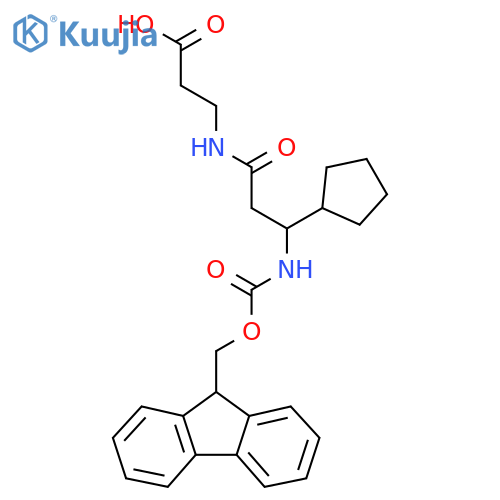 3-3-cyclopentyl-3-({(9H-fluoren-9-yl)methoxycarbonyl}amino)propanamidopropanoic acid structure