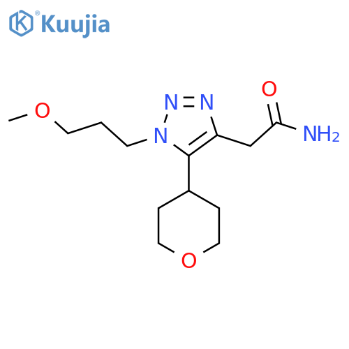 2-1-(3-methoxypropyl)-5-(oxan-4-yl)-1H-1,2,3-triazol-4-ylacetamide structure