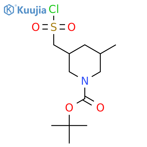 tert-butyl 3-(chlorosulfonyl)methyl-5-methylpiperidine-1-carboxylate structure