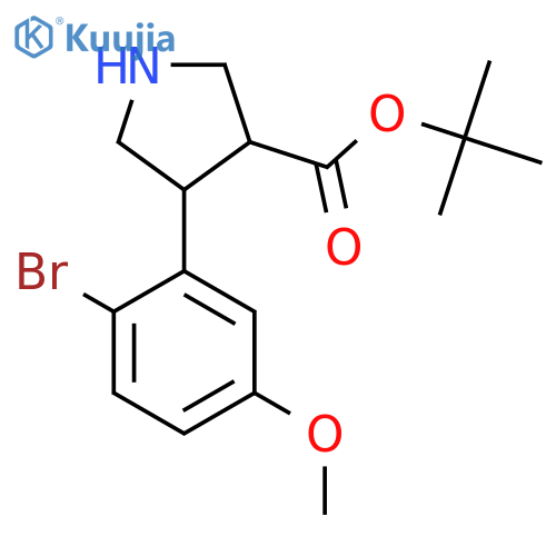 tert-butyl 4-(2-bromo-5-methoxyphenyl)pyrrolidine-3-carboxylate structure