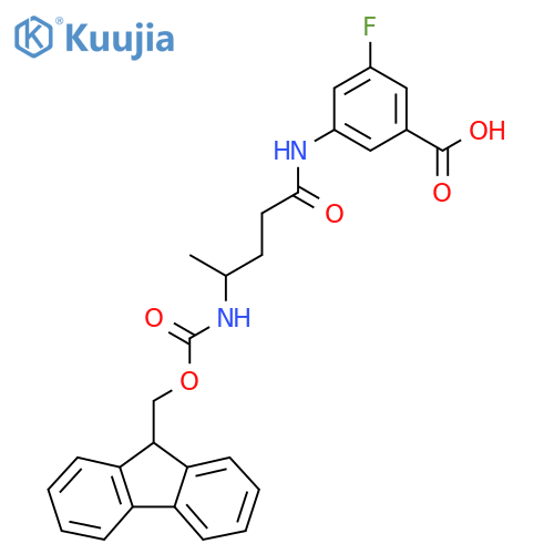 3-4-({(9H-fluoren-9-yl)methoxycarbonyl}amino)pentanamido-5-fluorobenzoic acid structure