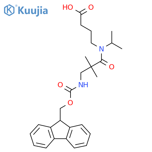 4-3-({(9H-fluoren-9-yl)methoxycarbonyl}amino)-2,2-dimethyl-N-(propan-2-yl)propanamidobutanoic acid structure