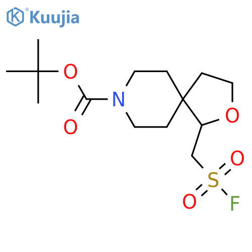 tert-butyl 1-(fluorosulfonyl)methyl-2-oxa-8-azaspiro4.5decane-8-carboxylate structure