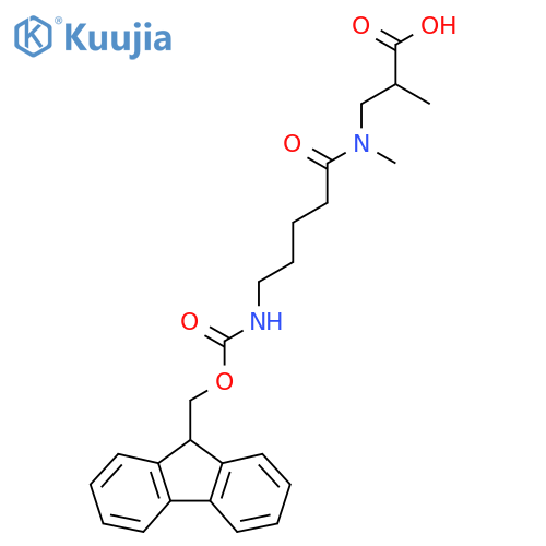 3-5-({(9H-fluoren-9-yl)methoxycarbonyl}amino)-N-methylpentanamido-2-methylpropanoic acid structure