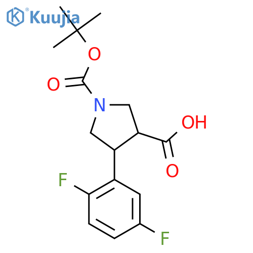 1-(tert-butoxy)carbonyl-4-(2,5-difluorophenyl)pyrrolidine-3-carboxylic acid structure