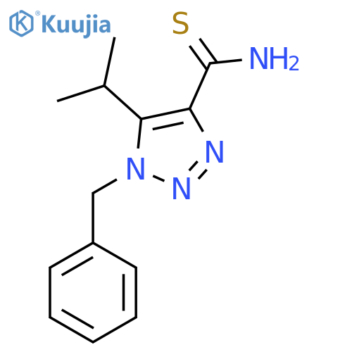 1-benzyl-5-(propan-2-yl)-1H-1,2,3-triazole-4-carbothioamide structure